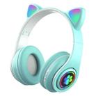 B39 Cat Ear Design LED Gradient Light Wireless Bluetooth Headset(Blue) - 1