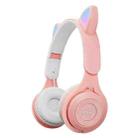 M6 Luminous Cat Ears Two-color Foldable Bluetooth Headset with 3.5mm Jack & TF Card Slot(Pink) - 1