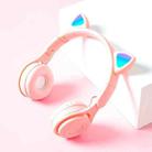 M6 Luminous Cat Ears Pure-color Foldable Bluetooth Headset with 3.5mm Jack & TF Card Slot (Pink) - 1