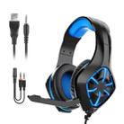 GS-1000 E-sports Gaming PC Computer Wired Headset with Microphone (Black Blue) - 1
