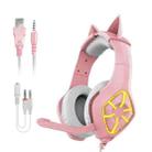 GS-1000 E-sports Gaming PC Computer Wired Headset with Microphone(Pink) - 1
