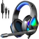 H100 PC Computer E-sports Gaming RGB Light Wired Headset with Microphone (Black Blue) - 1