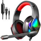 H100 PC Computer E-sports Gaming RGB Light Wired Headset with Microphone (Black Red) - 1