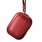 ICARER Leather Earphone Protective Case with Lanyard For AirPods Pro (Red) - 1