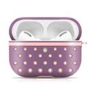 For AirPods Pro Wireless Earphone Honeycomb Silicone Protective Case (Pink Purple) - 1