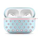 For AirPods Pro Wireless Earphone Honeycomb Silicone Protective Case (Pink Blue) - 1