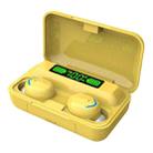 F9-5C Macaron Series LED Light + Digital Display Noise Reduction Bluetooth Earphone(Yellow) - 1