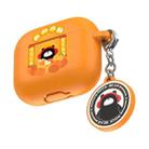 ROCK Bear Pattern Silicone Protective Case for AirPods 3 (Orange) - 1