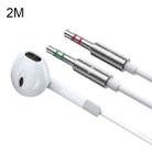 Langsdom V6 3.5mm Dual Plug Wired In-Ear Earphone with Microphone, Length: 2m (White) - 1