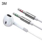 Langsdom V6 3.5mm Dual Plug Wired In-Ear Earphone with Microphone, Length: 3m (White) - 1
