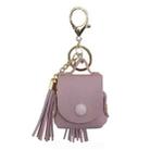 Leather Tassels Earphones Shockproof Protective Case for Apple AirPods 1/2(Purple) - 1