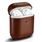 ICARER For Apple AirPods 1 / 2 Ring Buckle Version Retro Earphone Protective Leather Case(Coffee) - 1