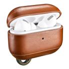 ICARER For Apple AirPods Pro Ring Buckle Version Retro Earphone Protective Leather Case(Brown) - 1