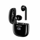 awei T28P Bluetooth V5.0 TWS Ture Wireless Sports LED Display Headset with Charging Case(Black) - 1