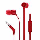 JBL T110 3.5mm Plug Wired Stereo One-button Wire-controlled In-ear Earphone with Microphone, Supports HD Calls, Cable Length: 1.2m (Red) - 1