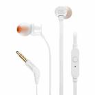 JBL T110 3.5mm Plug Wired Stereo One-button Wire-controlled In-ear Earphone with Microphone, Supports HD Calls, Cable Length: 1.2m (White) - 1