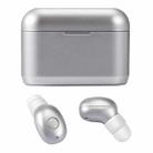 DT-4 IPX Waterproof Bluetooth 5.0 Wireless Bluetooth Earphone with 350mAh Magnetic Charging Box, Support for Calling(Silver) - 1