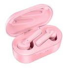 DT-5 IPX Waterproof Bluetooth 5.0 Wireless Bluetooth Earphone with Magnetic Charging Box, Support Call & Power Bank Function(Pink) - 1