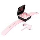 U5 TWS Watch Style Wireless Sports Bluetooth  Earphone with Charging Box, Support Touch & TF Card & Call (Pink) - 1