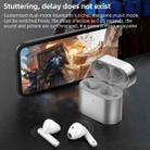 Langsdom TN24 Dual-mode Low-latency Mini Invisible Bluetooth Earphone with Metal Charging Box, Support Memory Pairing (white+Silver) - 7