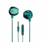 WK YB08 Black Gold Series 3.5mm Music Call Wired Earphones, Length: 1.2m(Green) - 1