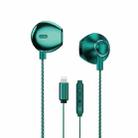 WK YB08 Black Gold Series 8 Pin Music Call Wired Earphones, Length: 1.2m(Green) - 1