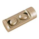 DT-15 Wireless Two Ear Bluetooth Headset Supports Touch & Smart Magnetic Charging & Power On Automatic Pairing (Gold) - 1