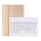 A05 Bluetooth 3.0 Ultra-thin ABS Detachable Bluetooth Keyboard Leather Tablet Case for iPad mini 5, with Holder(Gold) - 1