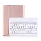 A05 Bluetooth 3.0 Ultra-thin ABS Detachable Bluetooth Keyboard Leather Tablet Case for iPad mini 5, with Holder(Rose Gold) - 1