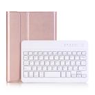 A05B Bluetooth 3.0 Ultra-thin ABS Detachable Bluetooth Keyboard Leather Tablet Case for iPad mini 5 / 4 / 3 / 2, with Holder(Rose Gold) - 1