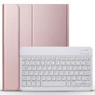 A11 Bluetooth 3.0 Ultra-thin ABS Detachable Bluetooth Keyboard Leather Tablet Case for iPad Pro 11 inch （2018）, with Holder (Rose Gold) - 1