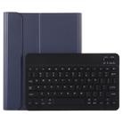 A11B Bluetooth 3.0 Ultra-thin ABS Detachable Bluetooth Keyboard Leather Tablet Case for iPad Pro 11 inch （2018）, with Pen Slot & Holder (Dark Blue) - 1