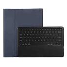 A12B Bluetooth 3.0 Ultra-thin Detachable Bluetooth Keyboard Leather Tablet Case for iPad Pro 12.9 inch （2018）, with Pen Slot & Holder(Dark Blue) - 1