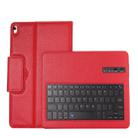 IP09 Bluetooth 3.0 Litchi Texture ABS Detachable Bluetooth Keyboard Leather Tablet Case for iPad Air / Pro 10.5 inch (2019), with Holder (Red) - 1