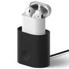 Bluetooth Earphone Charging Bracket Retro Silicone Charging Bracket Multi-function Charging Bracket for Airpods (Black) - 1
