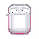 Wireless Earphones Charging Box Transparent TPU Protective Case for Apple AirPods 1 / 2(Rose Red) - 1