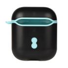 Two Color Wireless Earphones Charging Box Protective Case for Apple AirPods 1/2(Black Blue) - 1