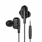 Langsdom D4 3.5mm Dual Dynamic In-ear Gaming Wired Earphone, Style: Mic Version (Black) - 1