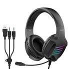 Langsdom HCG07 USB + 3.5mm Interface Wired Gaming Headset(Black) - 1