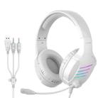 Langsdom HCG07 USB + 3.5mm Interface Wired Gaming Headset(White) - 1