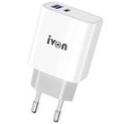IVON AD52 18W USB-C / Type-C + USB Dual Port PD Fast Charge(EU Plug) - 1