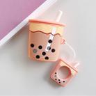 Wireless Earphones Shockproof Pearl Milk Tea Silicone Protective Case for Apple AirPods 1 / 2(Orange) - 1