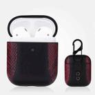 Colour-matching Flip-over Leather Earphones Shockproof Protective Case for Apple AirPods 1 / 2(Wine Red) - 1