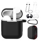 7 PCS Wireless Earphones Shockproof Silicone Protective Case for Apple AirPods 1 / 2(Black White) - 1