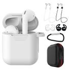 7 PCS Wireless Earphones Shockproof Silicone Protective Case for Apple AirPods 1 / 2(White + Black) - 1