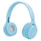 Y08 Hifi Sound Quality Macaron Bluetooth Headset, Supports Calling & TF Card & 3.5mm AUX (Blue) - 1