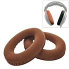 2 PCS For Sennheiser HD515 / HD555 / HD595 / HD598 / HD558 / PC360 Flannel Earphone Cushion Cover Earmuffs Replacement Earpads with Tone Tuning Cotton(Brown) - 1