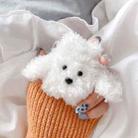 Teddy Dog Plush Knitted Cute Cartoon Protective Case for Apple AirPods 1/2(White) - 1