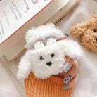 Teddy Dog Plush Knitted Cute Cartoon Protective Case for Apple AirPods 1/2(White) - 3