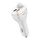 ROCK B401 2 in 1 3A USB Port Car Charger & V5.0 Bluetooth Right Ear Headset, Dual USB Interface, Support Hands-free Call(White) - 1